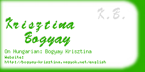 krisztina bogyay business card